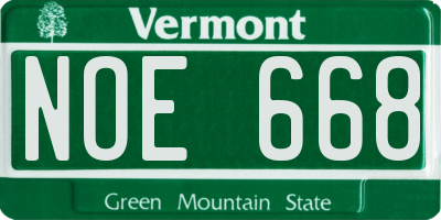 VT license plate NOE668