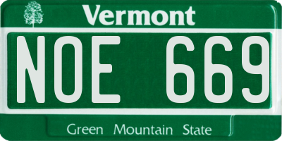 VT license plate NOE669
