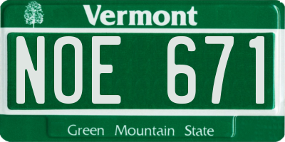 VT license plate NOE671