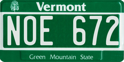 VT license plate NOE672