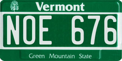 VT license plate NOE676