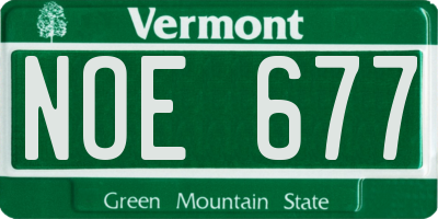 VT license plate NOE677