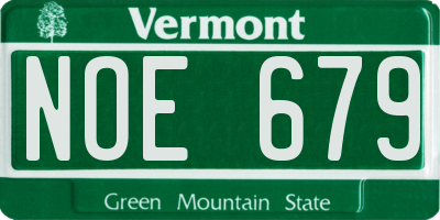VT license plate NOE679