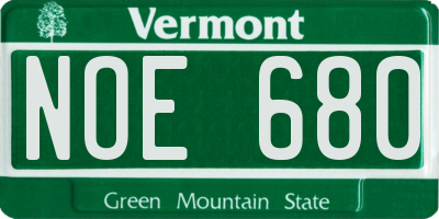VT license plate NOE680