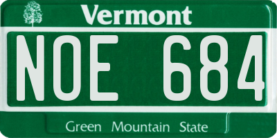 VT license plate NOE684
