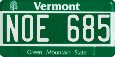 VT license plate NOE685