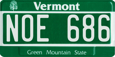 VT license plate NOE686