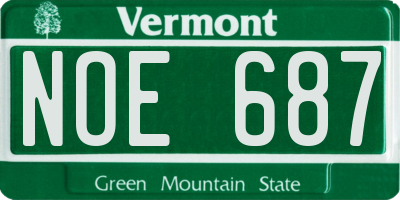 VT license plate NOE687