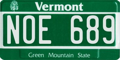 VT license plate NOE689