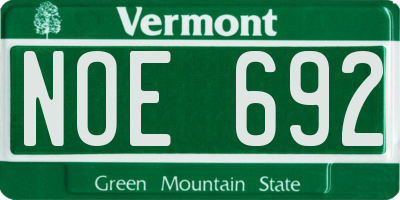 VT license plate NOE692