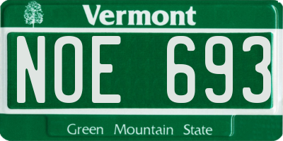 VT license plate NOE693