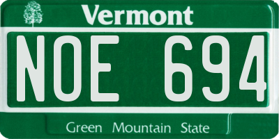 VT license plate NOE694