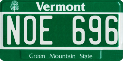 VT license plate NOE696