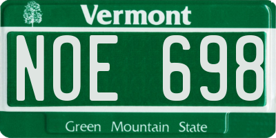 VT license plate NOE698