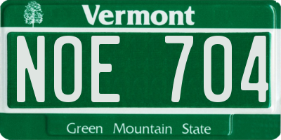 VT license plate NOE704