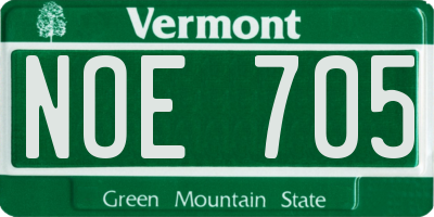 VT license plate NOE705