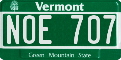 VT license plate NOE707