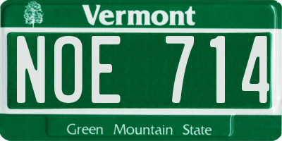VT license plate NOE714
