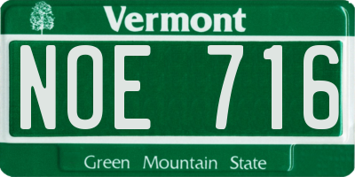 VT license plate NOE716