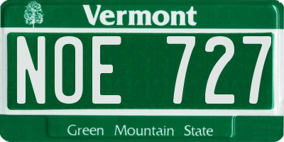 VT license plate NOE727