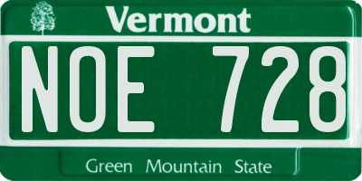 VT license plate NOE728