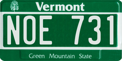VT license plate NOE731