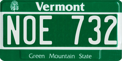 VT license plate NOE732