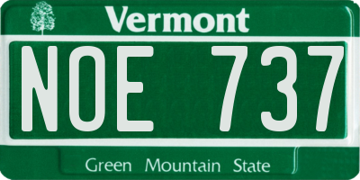VT license plate NOE737