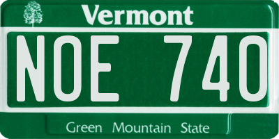 VT license plate NOE740