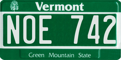 VT license plate NOE742