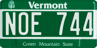 VT license plate NOE744