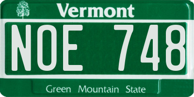 VT license plate NOE748