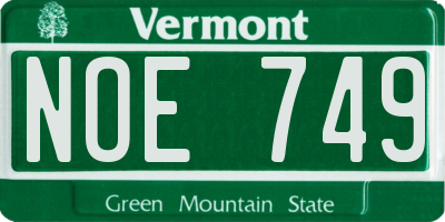 VT license plate NOE749