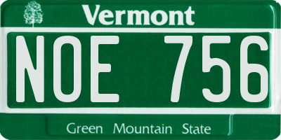 VT license plate NOE756