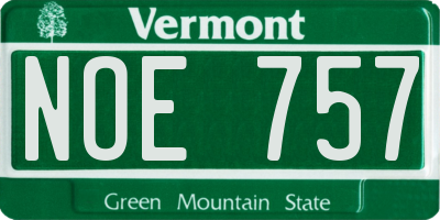 VT license plate NOE757
