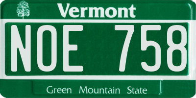 VT license plate NOE758
