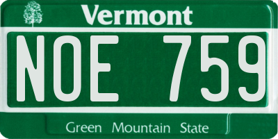 VT license plate NOE759