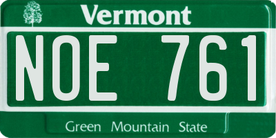 VT license plate NOE761