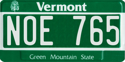 VT license plate NOE765