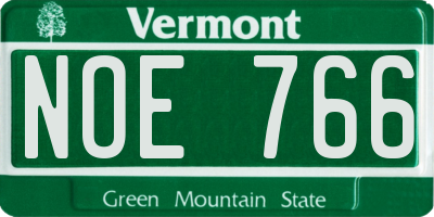 VT license plate NOE766