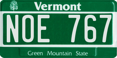 VT license plate NOE767