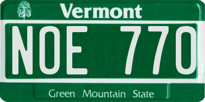 VT license plate NOE770