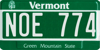 VT license plate NOE774