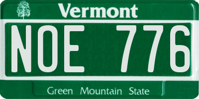 VT license plate NOE776