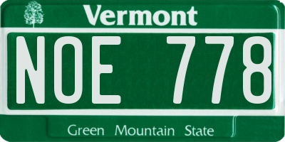 VT license plate NOE778