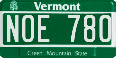VT license plate NOE780
