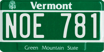VT license plate NOE781