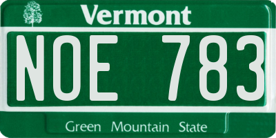 VT license plate NOE783