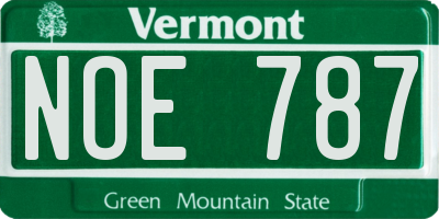 VT license plate NOE787