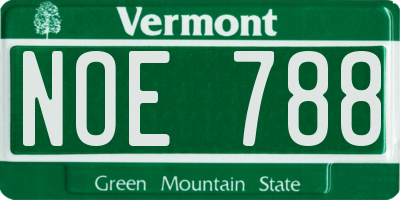 VT license plate NOE788